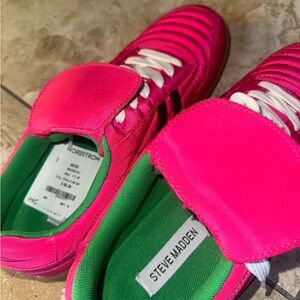 Steve Madden Pink and Green Sneakers